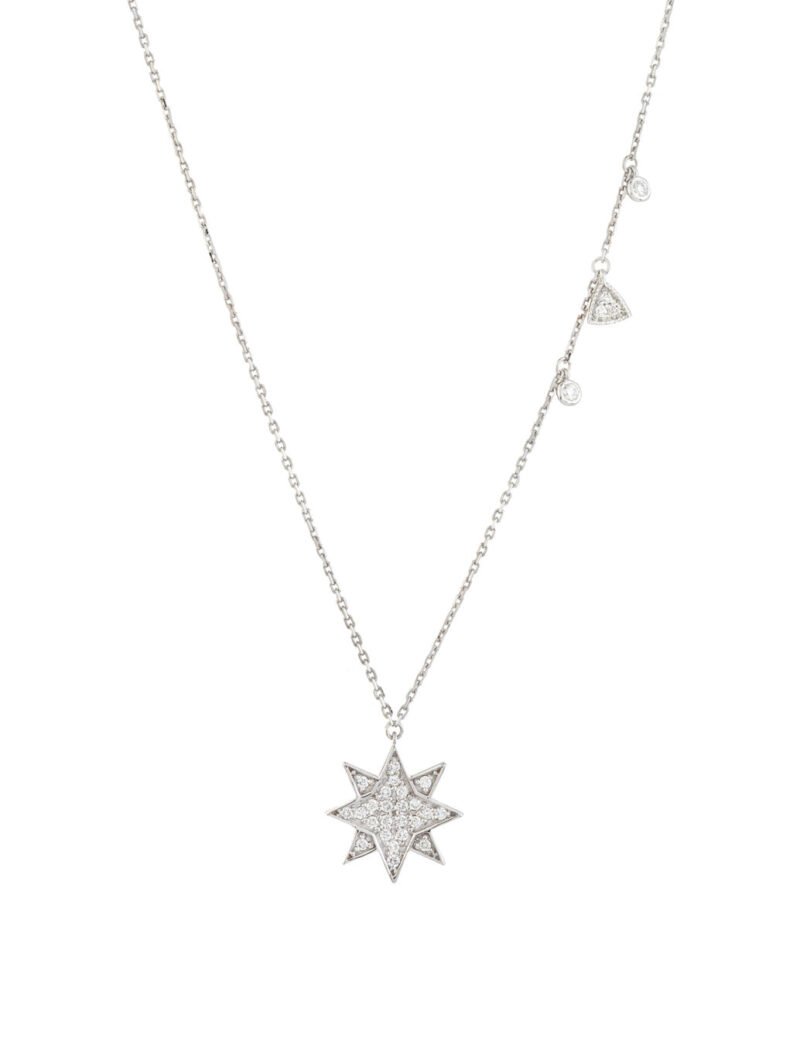 18K Gold Bold North Star Diamond Necklace