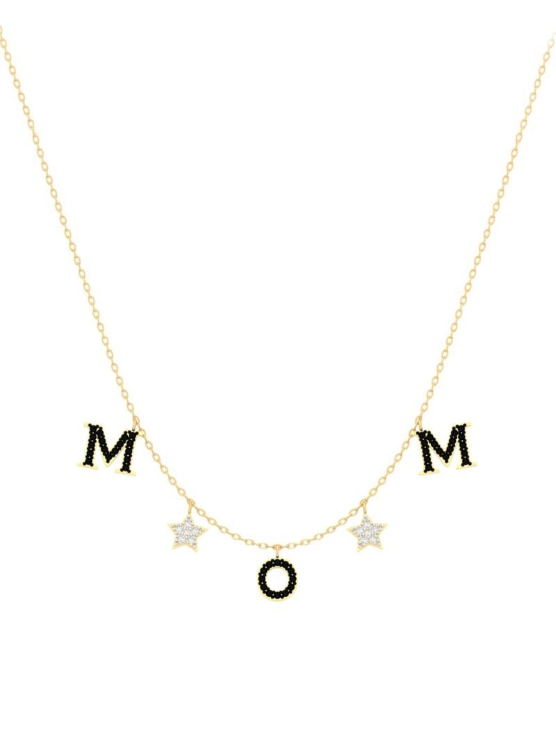 18K Gold Double Sided Mom Necklace