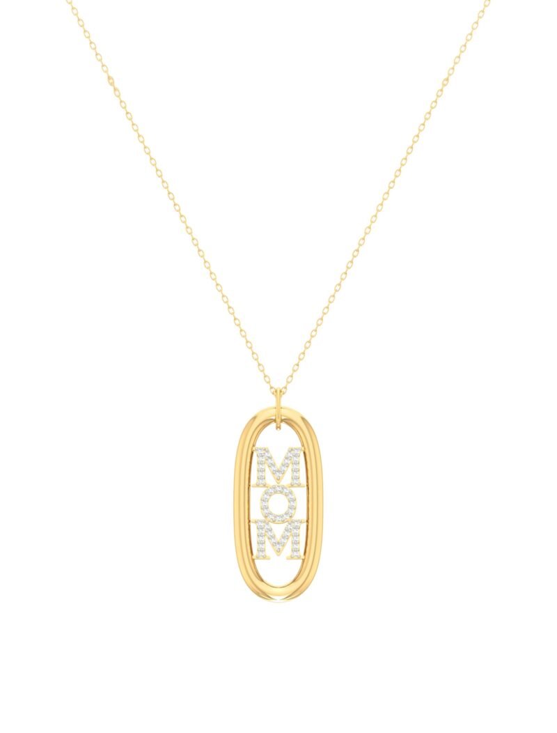 18K Gold Bold Mom Necklace