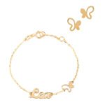 18K Gold Customized Newborn Butterfly Set