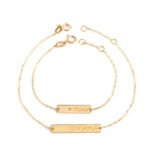 18K Gold Mom & Baby Matching Bracelets