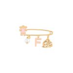 18K Gold Mashallah Girl Newborn Safety Pin