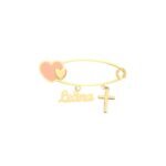 18k Gold Endless Love Newborn Safety Pin