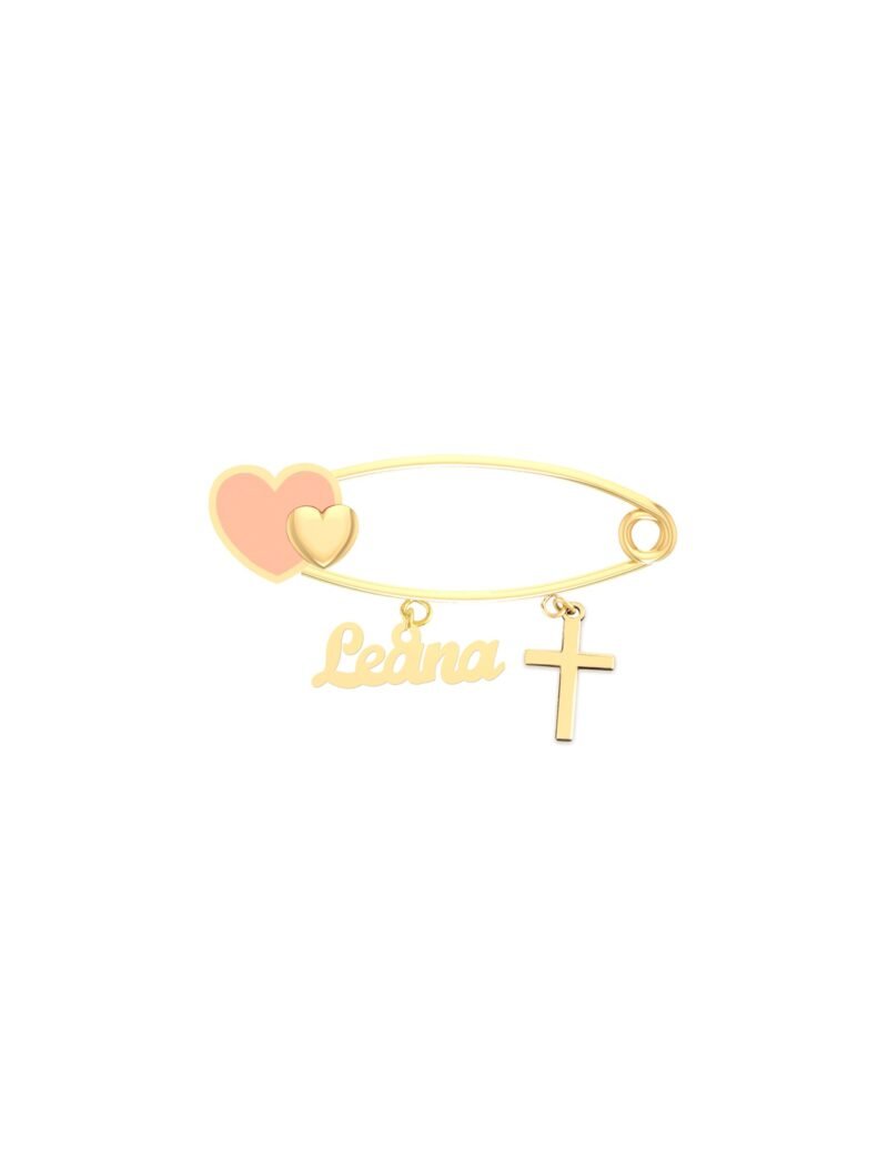18k Gold Endless Love Newborn Safety Pin