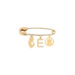 18k Gold St. Charbel & Virgin Mary Newborn Safety Pin