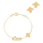 18K Gold Customized Newborn Bee Set