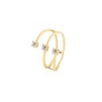 18K Gold Triple Sparkle Ring