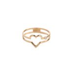 18K Gold Cut Out Heart Diamond Ring