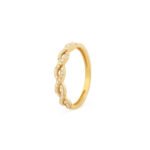 18K Gold Infinity Twist Diamond Ring