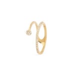 18K Gold Swirling Circle Diamond Ring