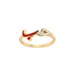 18K Gold Hobb Half Enamel Ring