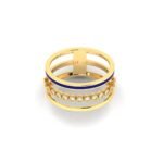 18K Gold Three Layers Enamel Ring