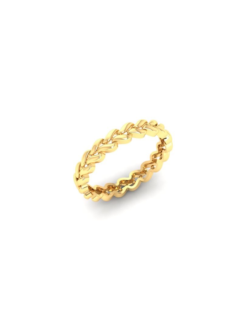 18K Gold Delicate Leaf Ring