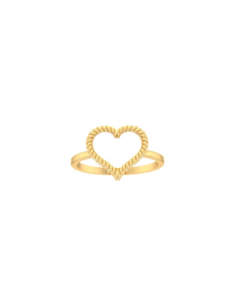 18K Gold Twisted Heart Ring