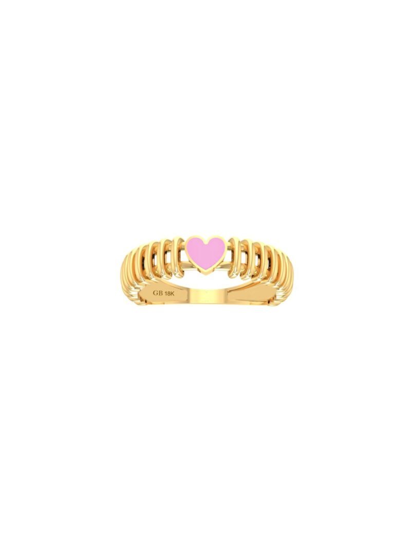 18K Gold Striped Love Ring