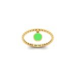 18K Gold Dangling Circle Charm Ring