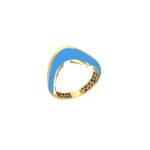 18K Gold Wedge Enamel Ring