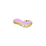 18K Gold Striped Wedge Enamel Ring
