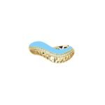 18K Gold Striped Wedge Enamel Ring