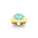 18K Gold Eye Gem Signet Ring