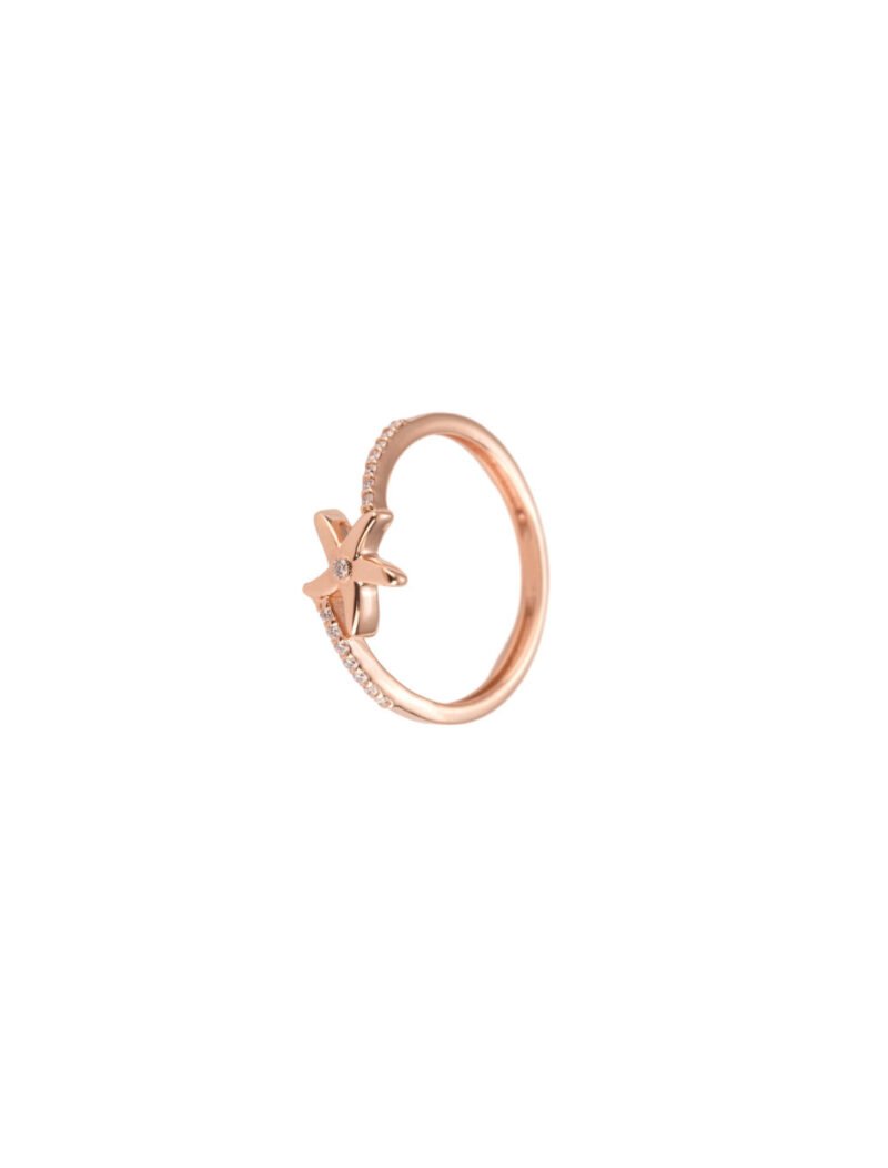 18K Gold Starfish Diamond Ring