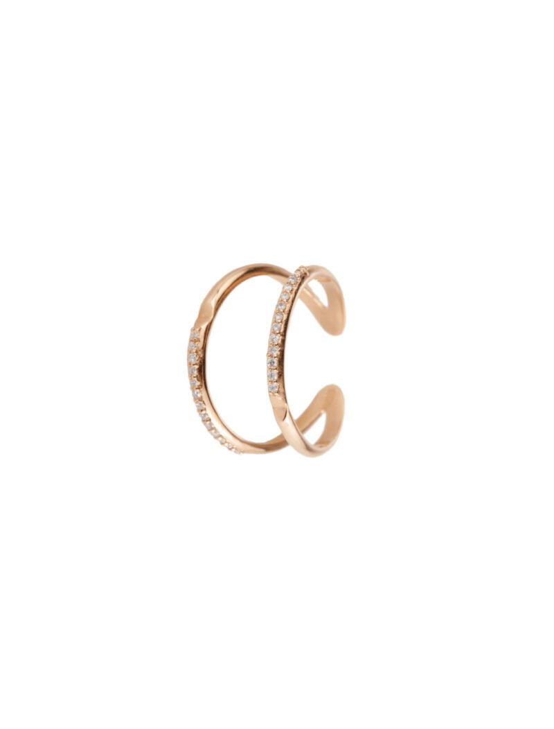 18K Gold Crease Sophistication Diamond Ring