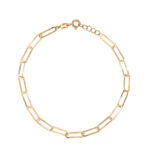 18K Gold Plain Paper Clip Bracelet