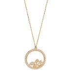 18K Gold Charm Locket Diamond Necklace