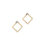 18K Gold Lozenge Diamond Earrings