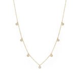 18K Gold Dangling Bezel Set Diamond Necklace