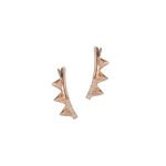 18K Gold Pyramid Ear Climber Diamond Earrings