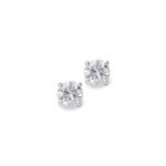 18K Gold Round Brilliant Diamond Stud Earrings - 3 sizes available