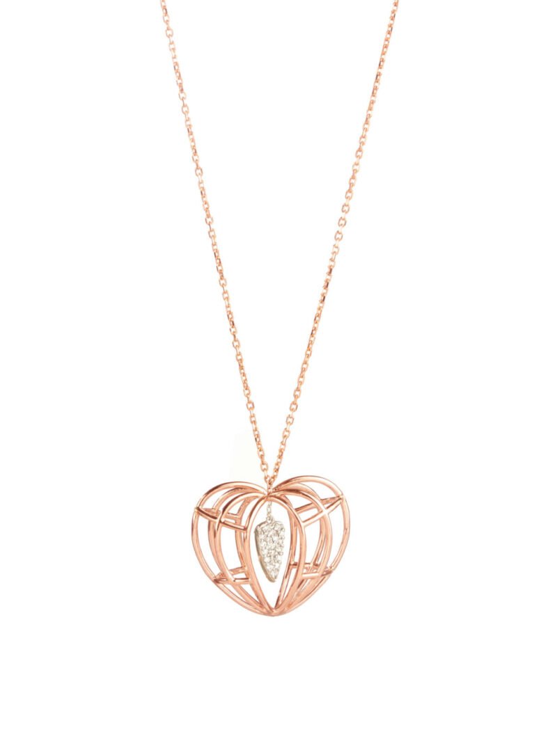 18K Gold Double-Sided Diamond "Love Overdose" Cage Necklace