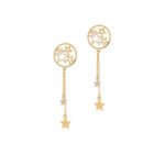 18K Gold Stardust Chain Earrings