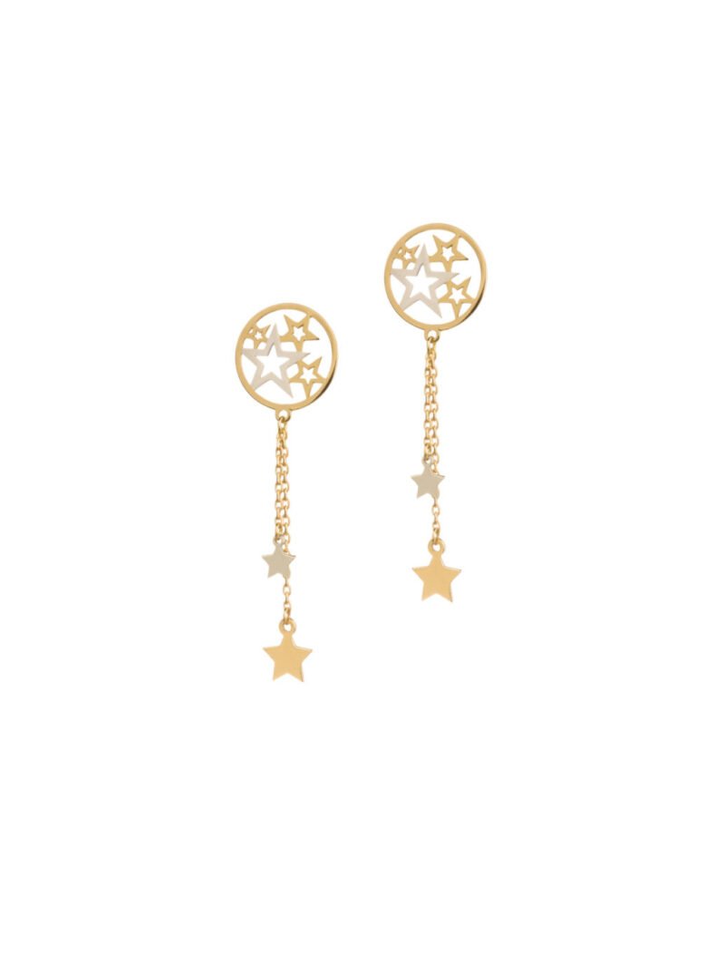 18K Gold Stardust Chain Earrings