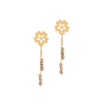 18K Gold Flower Chain Earrings