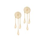 18K Gold Dream Catcher Chain Earrings