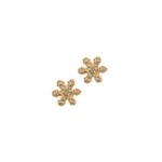 18K Gold Flower Sparkle Earrings