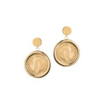 18K Gold Quarter (1/4) Lira Earrings