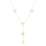 18K Gold Charm Drop Necklace