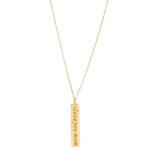 18K Gold Vertical Custom Plate Necklace