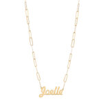 18K Gold Customized Paper Clip Name Necklace