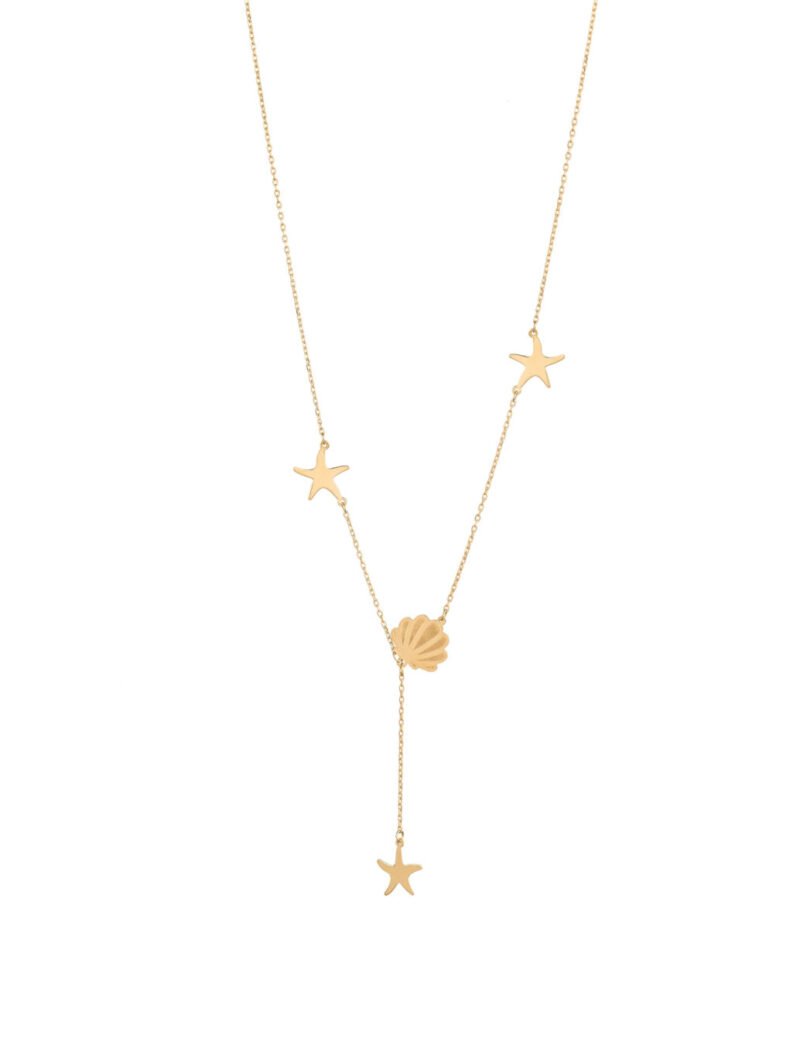 18K Gold Starfish Necklace
