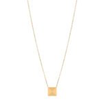 18K Gold Pyramid Stud Necklace