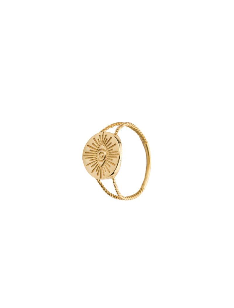 18K Gold Evil Eye Ring