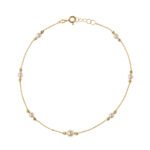 18K Gold Synthetic Pearls Anklet