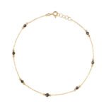 18K Gold Black Onyx Beads Anklet
