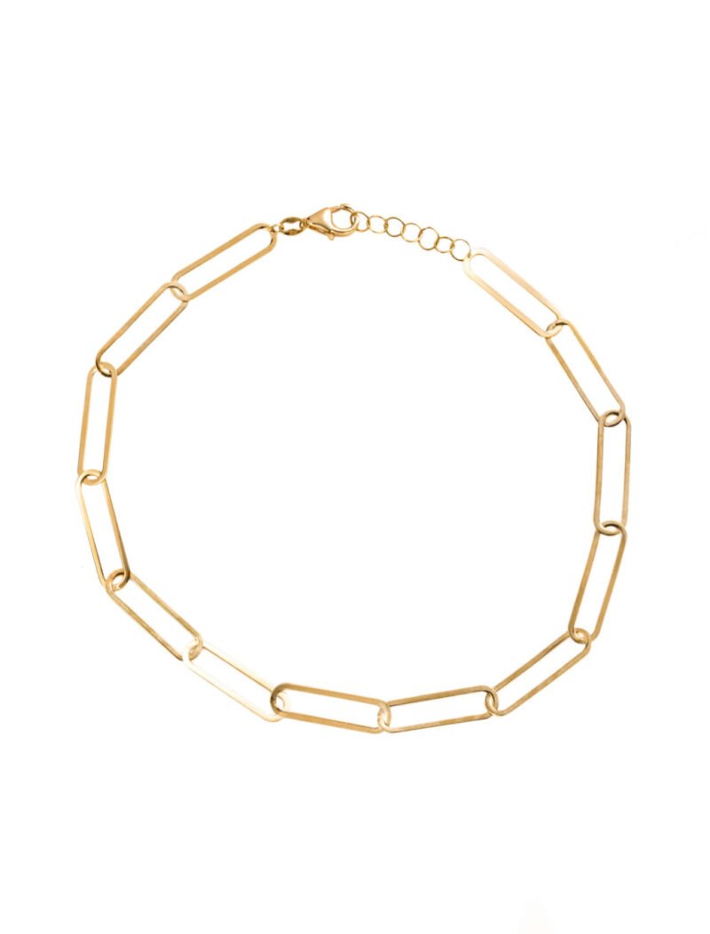 18K Gold Paper Clip Anklet