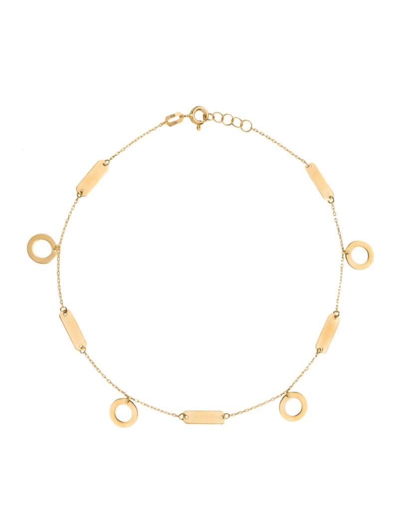 18K Gold Duo Shapes Anklet