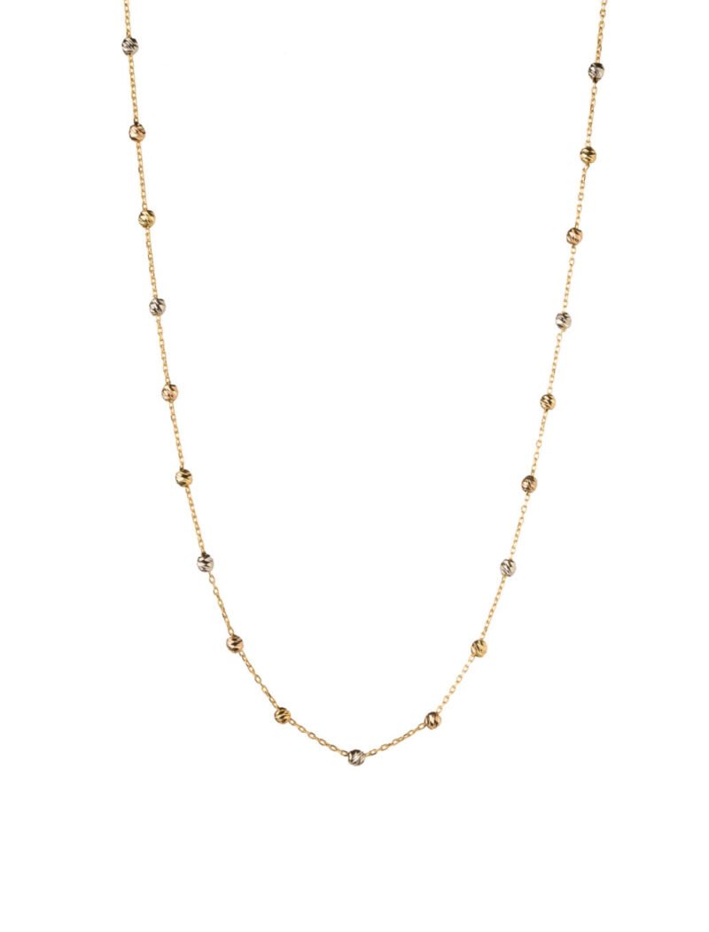 18K Gold Dainty Gold Beads Necklace